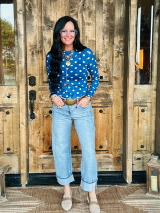 Kickoff Polka Dot Long Sleeve Mesh
