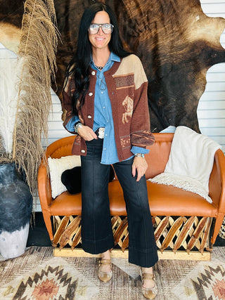 Daisy Denim Pearl Snap Blouse-Long Sleeves-Star Drop-Motis & Co Boutique, Women's Fashion Boutique in Carthage, Missouri
