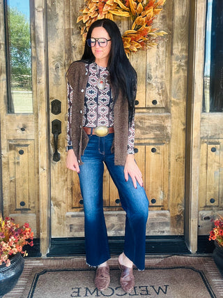 Allie Aztec Black Western Mesh Top-Long Sleeves-Turquoise Haven-Motis & Co Boutique, Women's Fashion Boutique in Carthage, Missouri