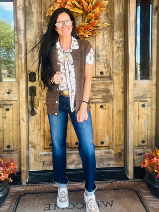 Callie Western Print Pearl Snap Blouse-Short Sleeves-Lucky & Blessed-Motis & Co Boutique, Women's Fashion Boutique in Carthage, Missouri