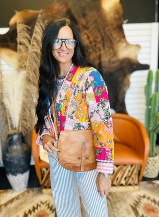 Annie Pink Quilted Kimono Jacket