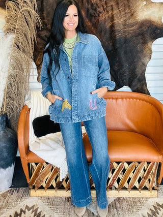 Dolly Denin Embroidered Western Jacket