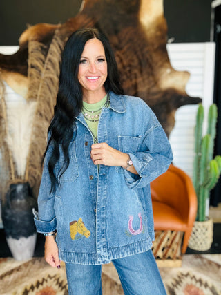 Dolly Denin Embroidered Western Jacket