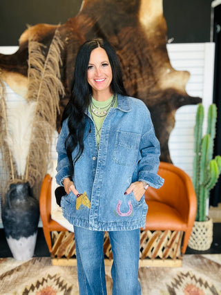 Dolly Denin Embroidered Western Jacket
