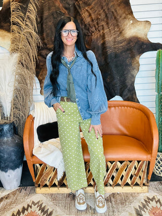 Heritage Balloon Sleeve Denim Blouse