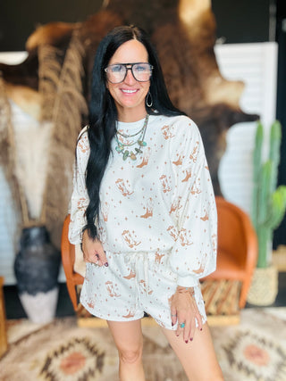 Cali Cowboy Boot Fleece Short Set-Sets-Urban Daizy-Motis & Co Boutique, Women's Fashion Boutique in Carthage, Missouri