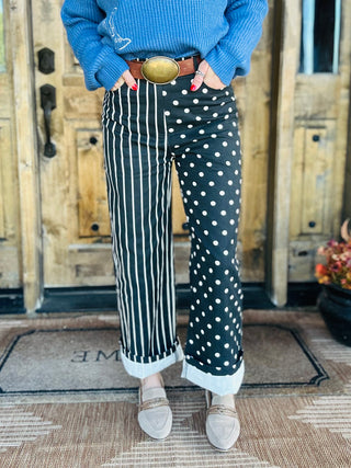 Connor Black Mix Print Pants
