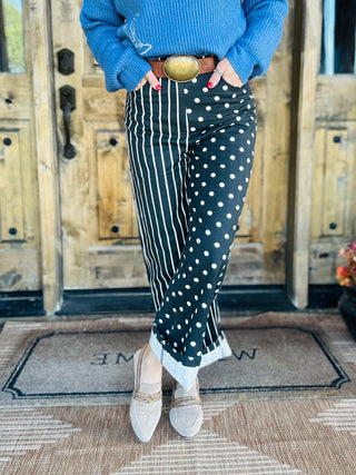 Connor Black Mix Print Pants