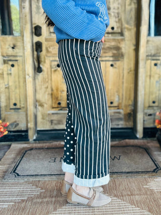 Connor Black Mix Print Pants