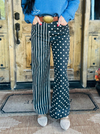 Connor Black Mix Print Pants