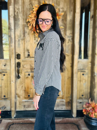 Elsie Gingham Western Horse Blouse