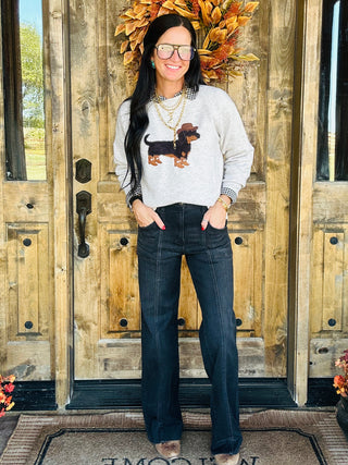 Cowboy Dachshund Graphic Sweater