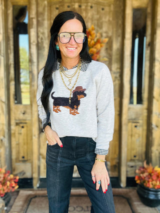 Cowboy Dachshund Graphic Sweater