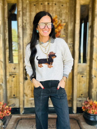 Cowboy Dachshund Graphic Sweater