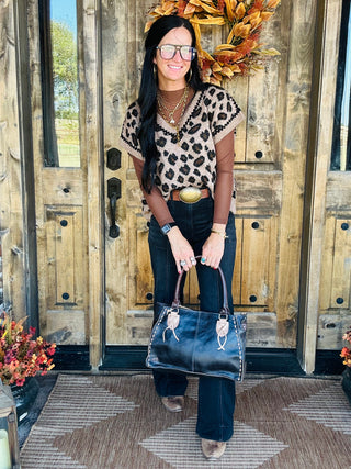 Lindy Leopard Knit Sweater Vest