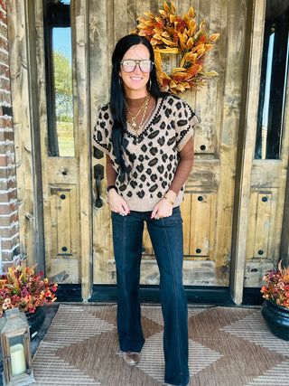 Lindy Leopard Knit Sweater Vest