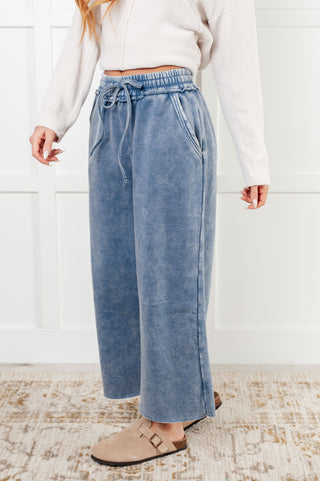 In or Out Wide Leg Cropped Pants in Dusty Blue-pants-Ave Shops-Motis & Co Boutique, Women's Fashion Boutique in Carthage, Missouri