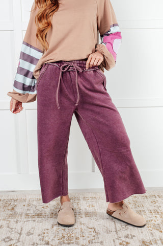 In or Out Wide Leg Cropped Pants in Eggplant-pants-Ave Shops-Motis & Co Boutique, Women's Fashion Boutique in Carthage, Missouri