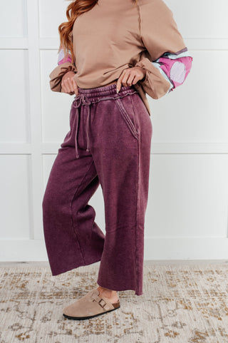 In or Out Wide Leg Cropped Pants in Eggplant-pants-Ave Shops-Motis & Co Boutique, Women's Fashion Boutique in Carthage, Missouri