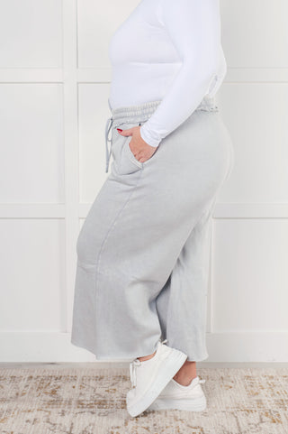 In or Out Wide Leg Cropped Pants in Light Grey-Pants-Ave Shops-Motis & Co Boutique, Women's Fashion Boutique in Carthage, Missouri