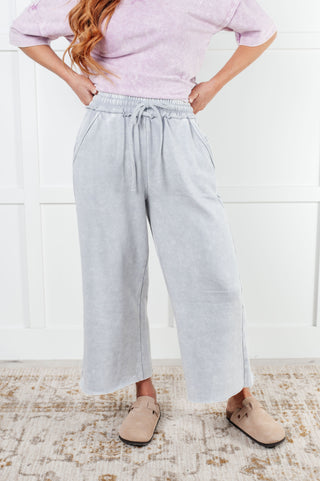 In or Out Wide Leg Cropped Pants in Light Grey-Pants-Ave Shops-Motis & Co Boutique, Women's Fashion Boutique in Carthage, Missouri