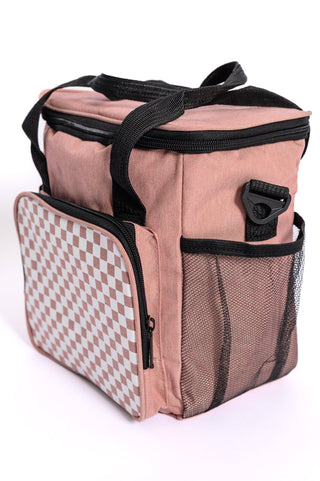 Insulated Checked Tote in Pink-Coolers-Ave-Motis & Co Boutique, Women's Fashion Boutique in Carthage, Missouri