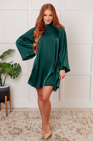 Isn't It Lovely Poly Satin Butterfly Sleeve Dress-Dresses-Ave Shops-Motis & Co Boutique, Women's Fashion Boutique in Carthage, Missouri