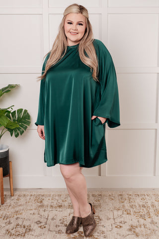 Isn't It Lovely Poly Satin Butterfly Sleeve Dress-Dresses-Ave Shops-Motis & Co Boutique, Women's Fashion Boutique in Carthage, Missouri