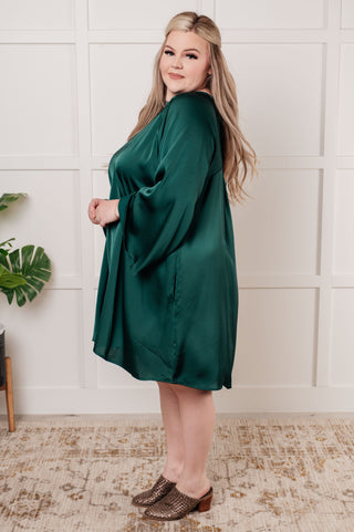 Isn't It Lovely Poly Satin Butterfly Sleeve Dress-Dresses-Ave Shops-Motis & Co Boutique, Women's Fashion Boutique in Carthage, Missouri