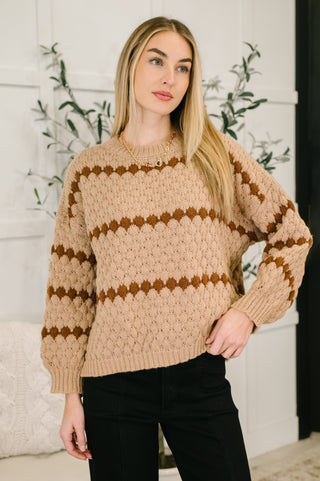 Ivy Lane Textured Sweater in Taupe-Sweaters-Ave Shops-Motis & Co Boutique, Women's Fashion Boutique in Carthage, Missouri