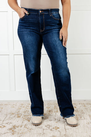 Jacqueline Mid Rise Frayed Hem Straight Leg Jean-Jeans-Ave Shops-Motis & Co Boutique, Women's Fashion Boutique in Carthage, Missouri