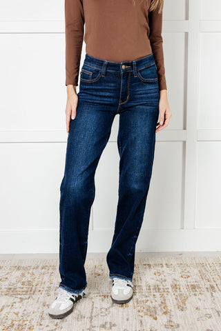 Jacqueline Mid Rise Frayed Hem Straight Leg Jean-Jeans-Ave Shops-Motis & Co Boutique, Women's Fashion Boutique in Carthage, Missouri