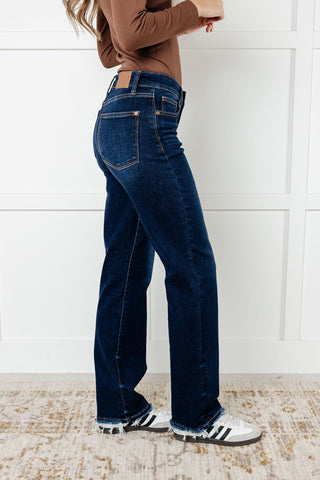 Jacqueline Mid Rise Frayed Hem Straight Leg Jean-Jeans-Ave Shops-Motis & Co Boutique, Women's Fashion Boutique in Carthage, Missouri