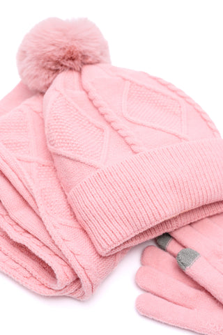 Jane Frost Beanie, Glove, and Scarf Set in Pink-Accessories-Ave Shops-Motis & Co Boutique, Women's Fashion Boutique in Carthage, Missouri