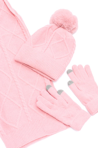 Jane Frost Beanie, Glove, and Scarf Set in Pink-Accessories-Ave Shops-Motis & Co Boutique, Women's Fashion Boutique in Carthage, Missouri