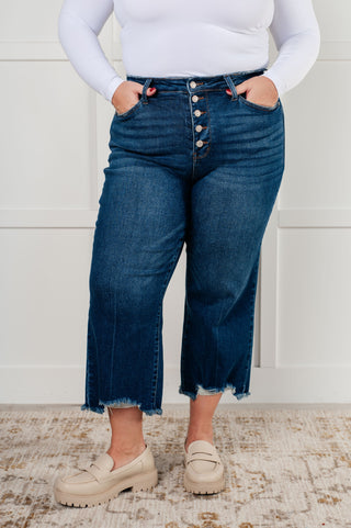 Janice High Rise Button Fly Wide Leg Crop Jeans-Womens-Ave Shops-Motis & Co Boutique, Women's Fashion Boutique in Carthage, Missouri