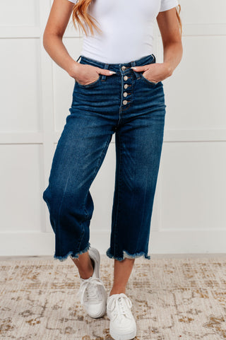 Janice High Rise Button Fly Wide Leg Crop Jeans-Womens-Ave Shops-Motis & Co Boutique, Women's Fashion Boutique in Carthage, Missouri