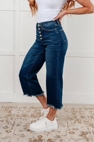 Janice High Rise Button Fly Wide Leg Crop Jeans-Womens-Ave Shops-Motis & Co Boutique, Women's Fashion Boutique in Carthage, Missouri