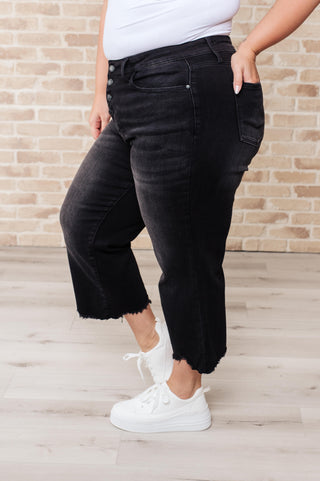 Ryan High Rise Button Fly Wide Leg Crop Jeans-Jeans-Ave Shops-Motis & Co Boutique, Women's Fashion Boutique in Carthage, Missouri