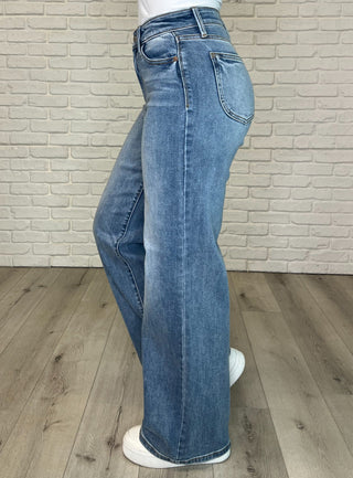 Karis High Rise Vintage Wash Retro Wide Leg-Womens-Judy Blue-Motis & Co Boutique, Women's Fashion Boutique in Carthage, Missouri