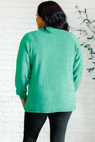 Keeping it Real Brushed Melange Hacci Long Sleeve Tee in Forest-Tops-Ave Shops-Motis & Co Boutique, Women's Fashion Boutique in Carthage, Missouri