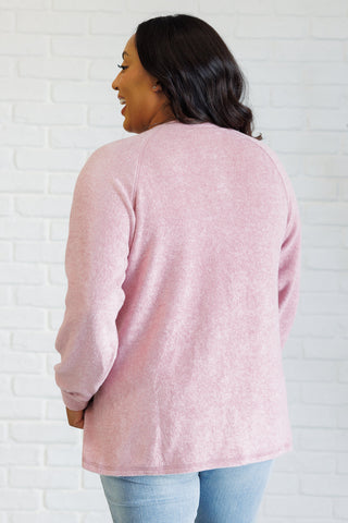 Keeping it Real Brushed Melange Hacci Long Sleeve Tee in Light Rose-Tops-Ave Shops-Motis & Co Boutique, Women's Fashion Boutique in Carthage, Missouri