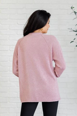 Keeping it Real Brushed Melange Hacci Long Sleeve Tee in Light Rose-Tops-Ave Shops-Motis & Co Boutique, Women's Fashion Boutique in Carthage, Missouri