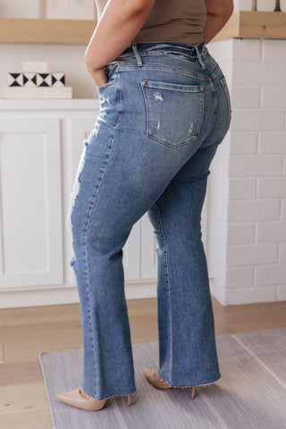 Kiana High Rise Heavy Destroy Flare-Jeans-Ave-Motis & Co Boutique, Women's Fashion Boutique in Carthage, Missouri