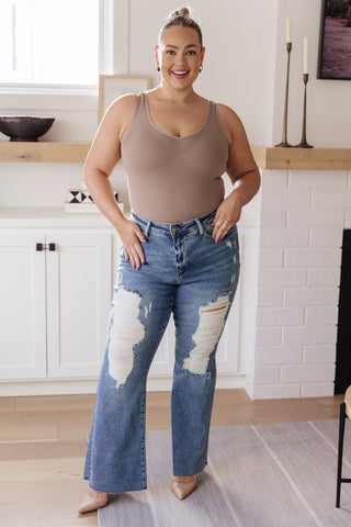 Kiana High Rise Heavy Destroy Flare-Jeans-Ave-Motis & Co Boutique, Women's Fashion Boutique in Carthage, Missouri