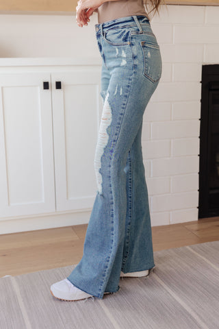 Kiana High Rise Heavy Destroy Flare-Jeans-Ave-Motis & Co Boutique, Women's Fashion Boutique in Carthage, Missouri