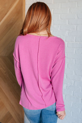 Kinda Sorta Ribbed Top in Magenta-Long Sleeves-Ave Shops-Motis & Co Boutique, Women's Fashion Boutique in Carthage, Missouri