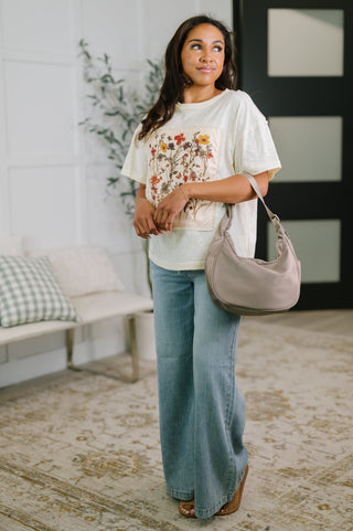 Knee Deep in Flowers We Applique Top-Graphic Tees-Ave Shops-Motis & Co Boutique, Women's Fashion Boutique in Carthage, Missouri