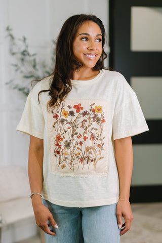Knee Deep in Flowers We Applique Top-Graphic Tees-Ave Shops-Motis & Co Boutique, Women's Fashion Boutique in Carthage, Missouri