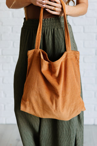 Last Minute Corduroy Tote in Brown-Handbags-Ave Shops-Motis & Co Boutique, Women's Fashion Boutique in Carthage, Missouri